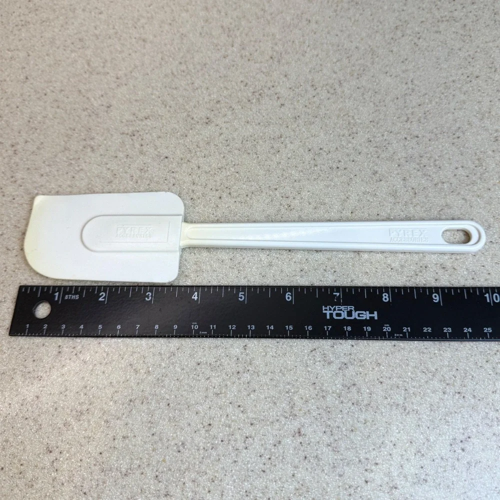Vintage Pyrex Accessories Rubber Spatula Bowl Scraper All Purpose White 10